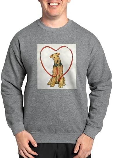 CafePress Love Your Airedale Sweatshirt Classic Crew Neck Light Sweatshirt - Graphite Gray
