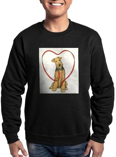 CafePress Love Your Airedale Sweatshirt Classic Crew Neck Light Sweatshirt - Black