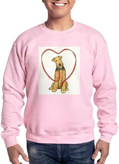 CafePress Love Your Airedale Sweatshirt Classic Crew Neck Light Sweatshirt - Pink