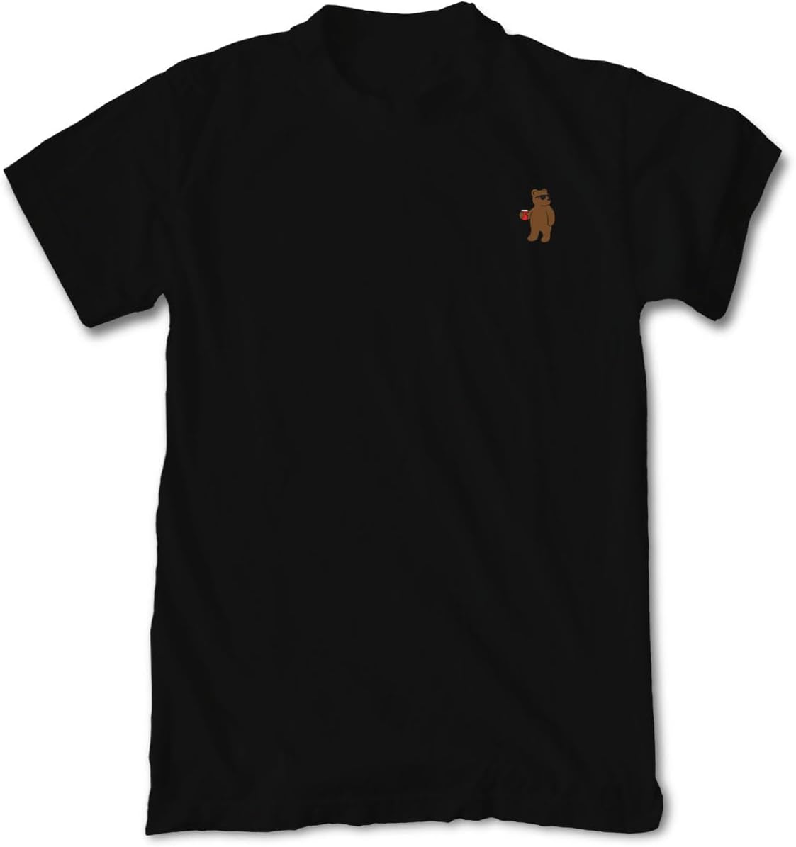 Riot Society Men's Short Sleeve Graphic and Embroidered Fashion T-Shirt - Riot Bear Embroidered (Black)