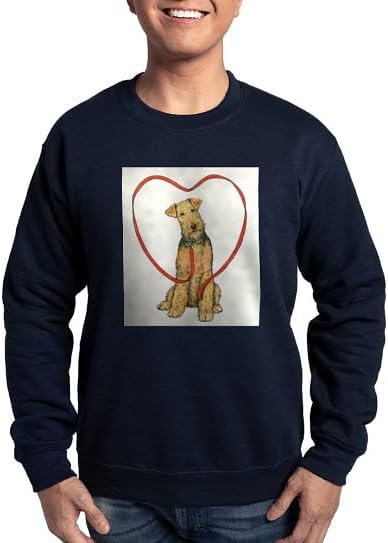 CafePress Love Your Airedale Sweatshirt Classic Crew Neck Light Sweatshirt - Navy