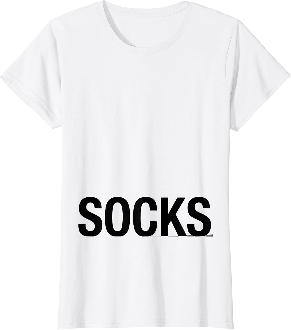 SOCKS Funny Deadpan Sarcastic Humor Novelty Statement T-Shirt - White