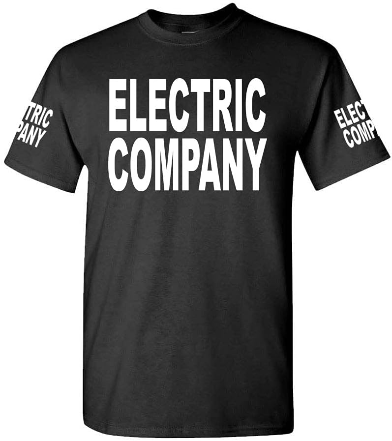 Electric Company Front and Sleeve Lettering Graphic T-Shirt, Black, M - As Pictured