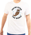 Otter This World Adorable Animal Womens Graphic T Shirt Tees - White