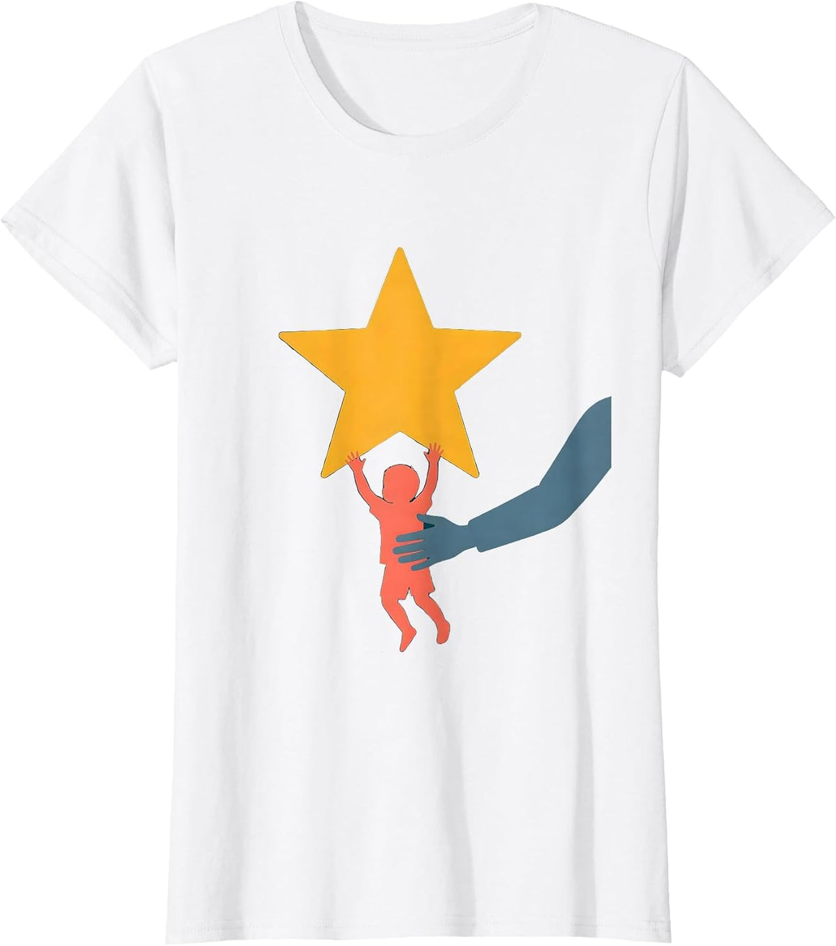 Sped Teacher Reaching for Stars Illustration T-Shirt - White