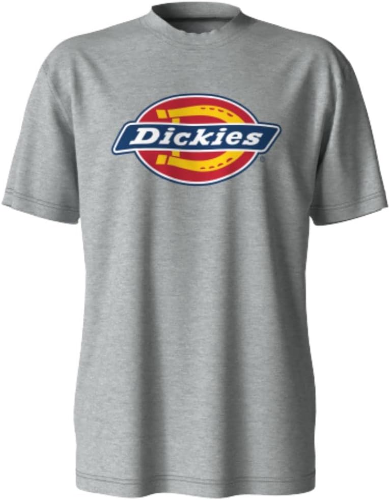 Dickies Men's Short Sleeve Tri-Color Logo Graphic T-Shirt - Heather Gray