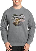 CafePress Sea Otters Sweatshirt Classic Crew Neck Light Sweatshirt - Graphite Gray