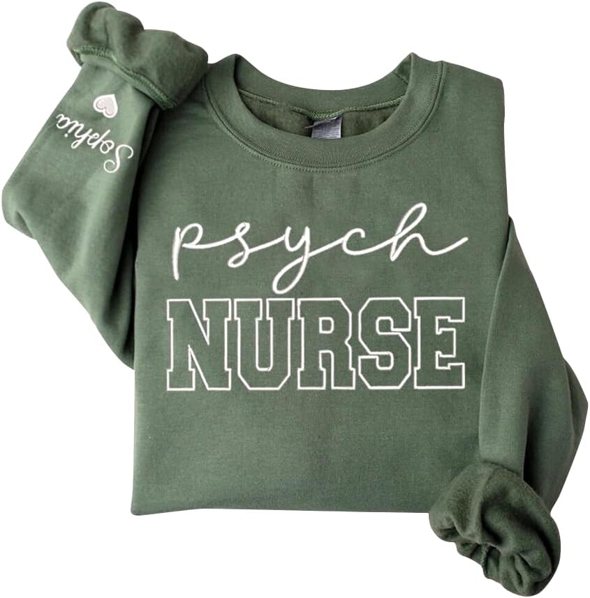 Personalized Embroidered Nurse Sweatshirt, Women Nurse Gift, Embroidered Sweatshirt for Nurse, Nurse Gifts - Design 4