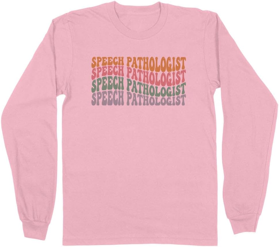 Stacked Speech Pathologist Long Sleeve Shirt Unisex - Pink
