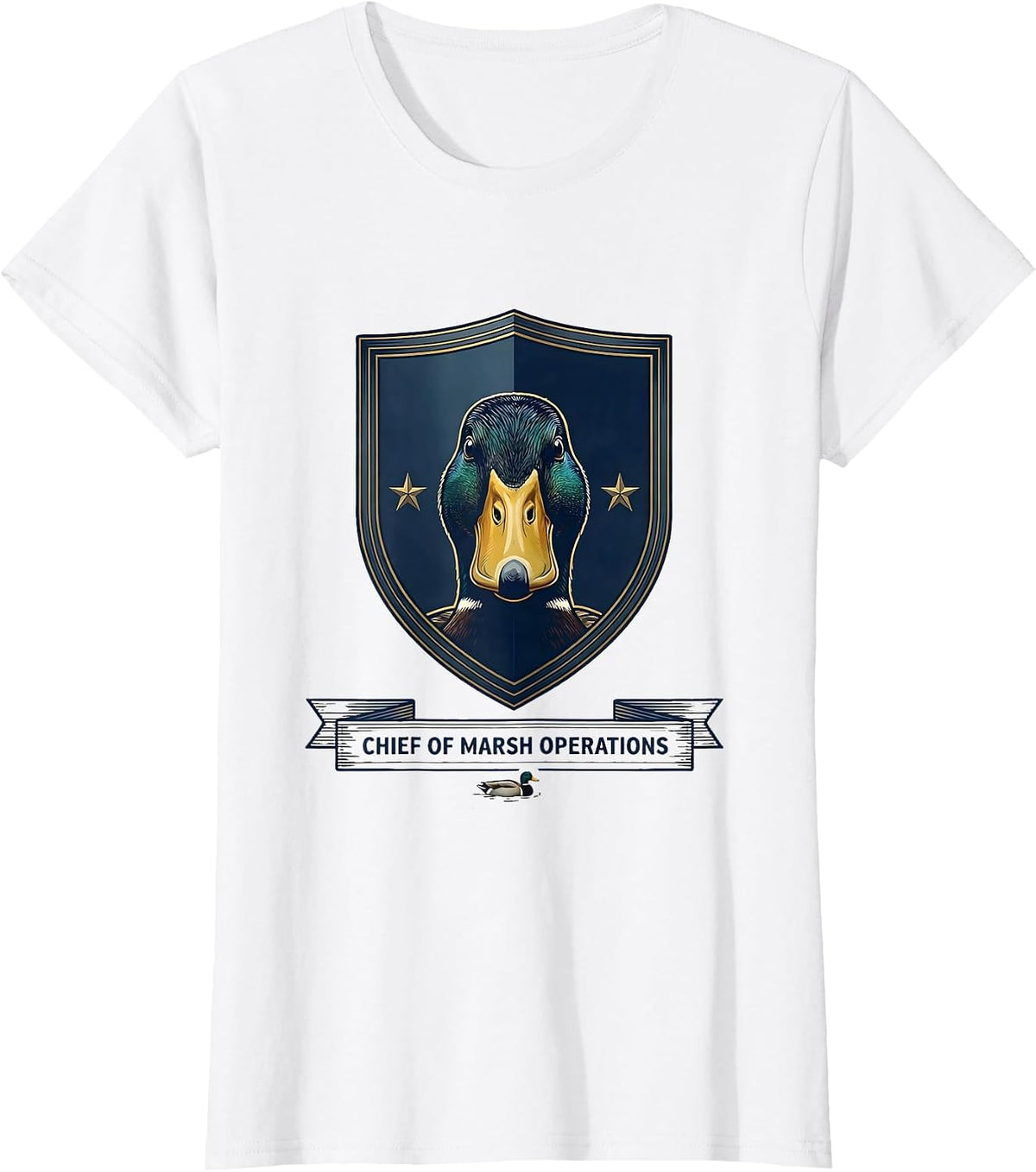 Chief Of Marsh Operations Funny Duck Hunter Waterfowl T-Shirt - White
