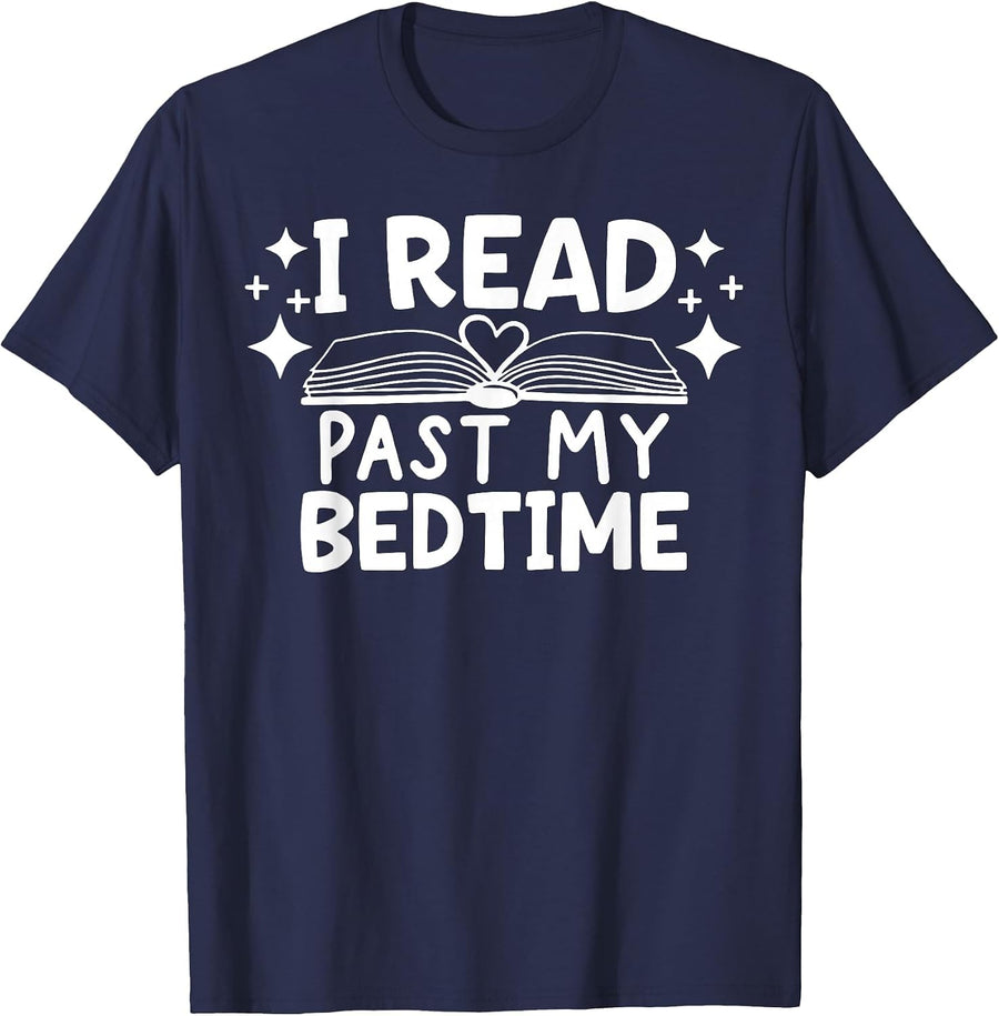 I Read Past My Bedtime T-Shirt - Navy Blue