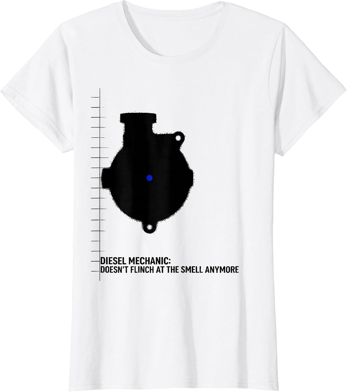 Diesel Mechanic: Doesn't Flinch At The Smell Anymore Funny T-Shirt - White