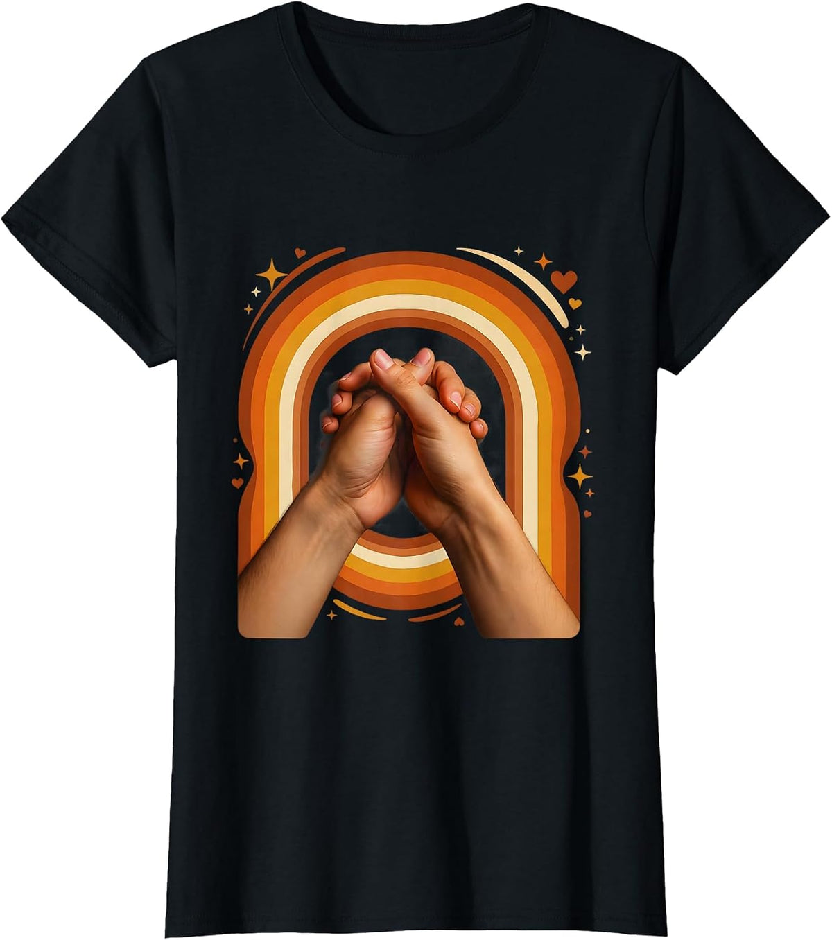 Best Friend Pinky Promise Graphic Design T-Shirt - Black
