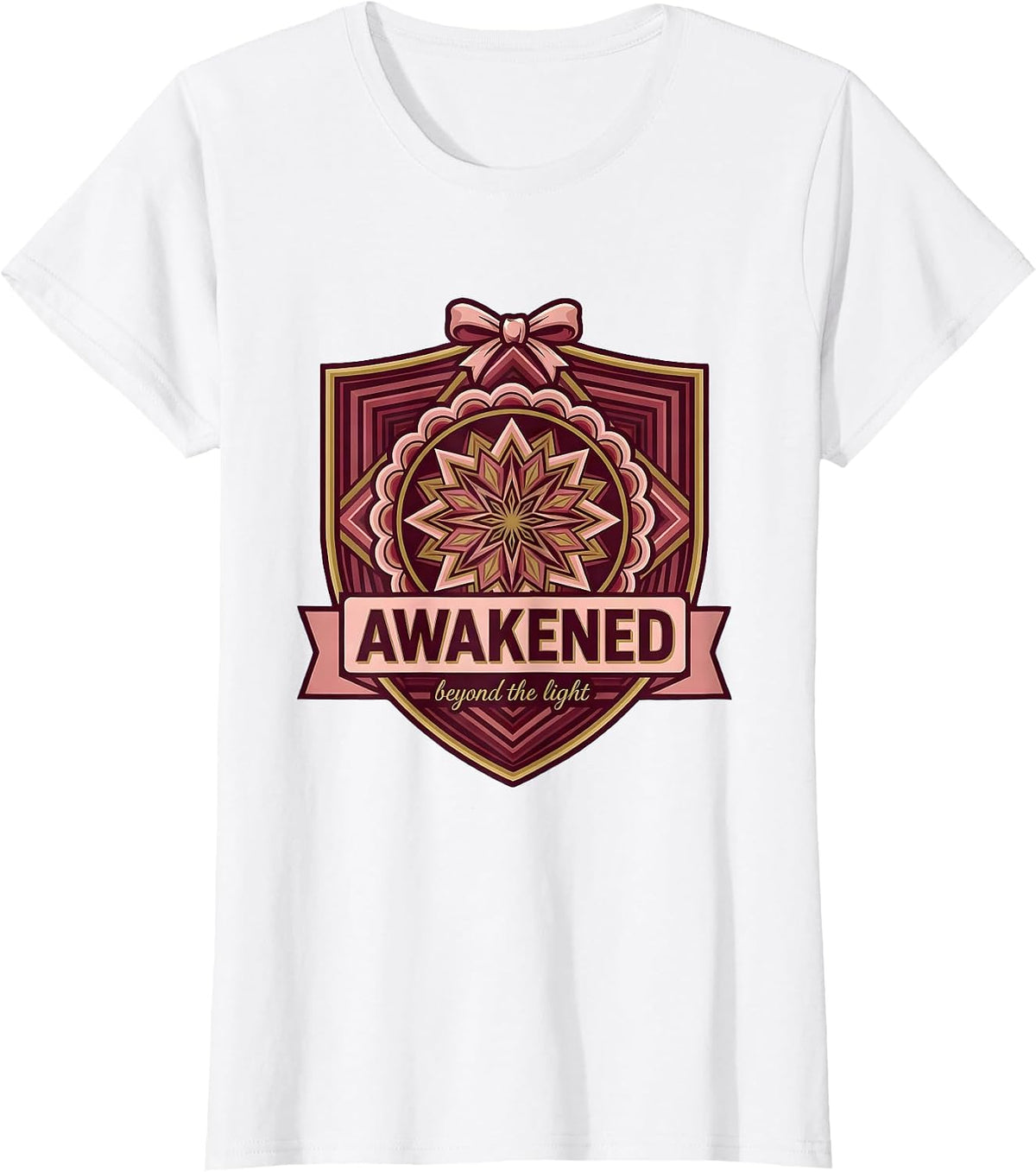 Women's Awakened Diwali Third Eye Cosmic Spiritual Design T-Shirt - White