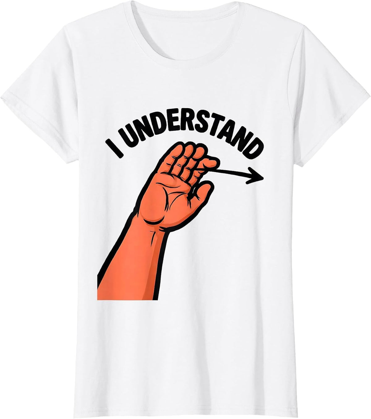 I Understand Cartoon ASL Sign Language Teacher Deaf T-Shirt - White