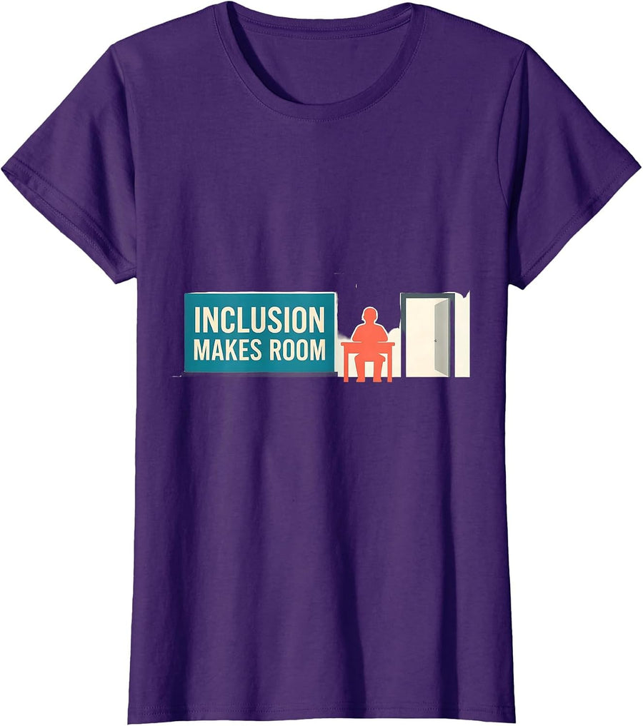 Women's Inclusion Makes Room Special Education Teacher Autism T-Shirt - Purple