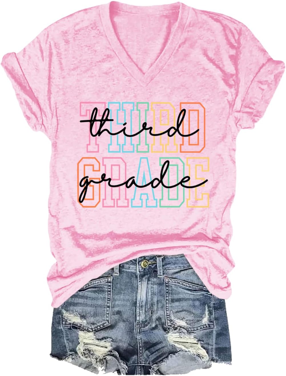 Third Grade Teacher Shirt Men Women T-Shirt Tee, Back to School Shirt - Pink1