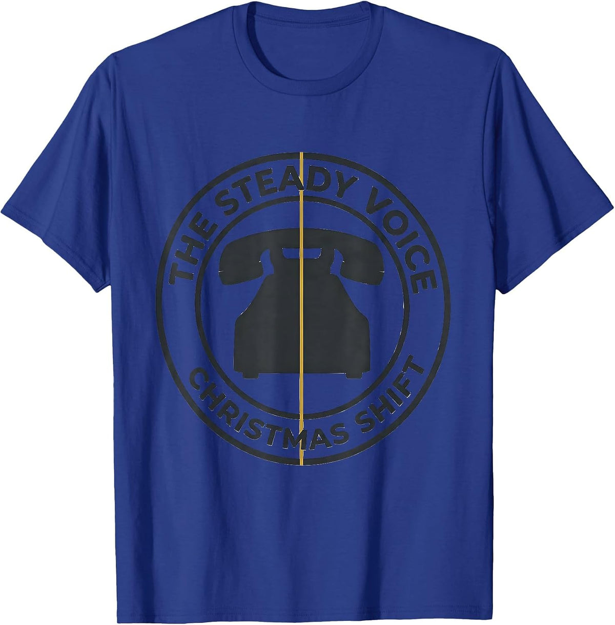 The Steady Voice Christmas Shift Funny 911 Dispatcher T-Shirt - Royal Blue
