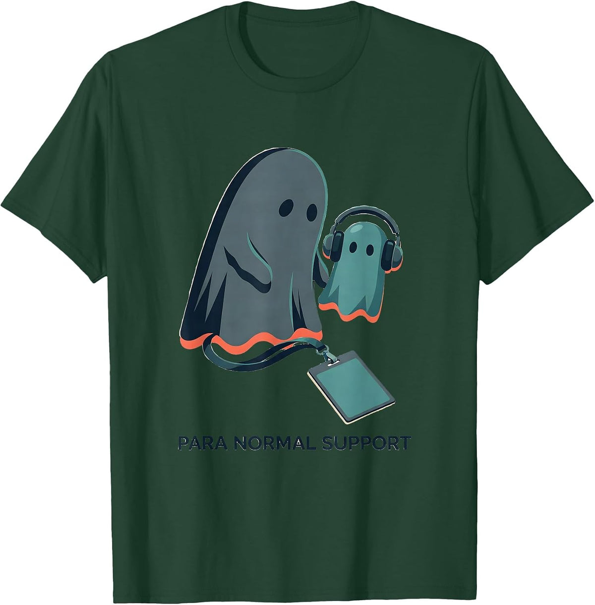 Para Normal Support Funny Ghost Para Teacher Halloween T-Shirt - Dark Green