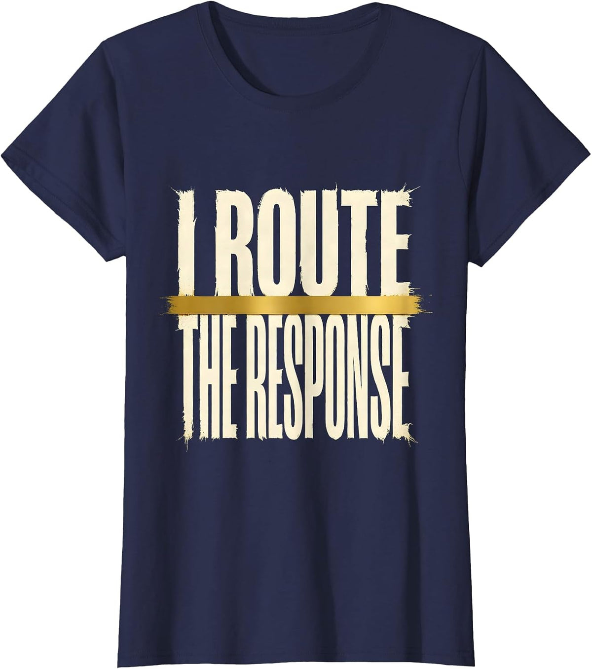 Women's I Route The Response Thin Gold Line 911 Dispatcher Tribute T-Shirt - Navy Blue