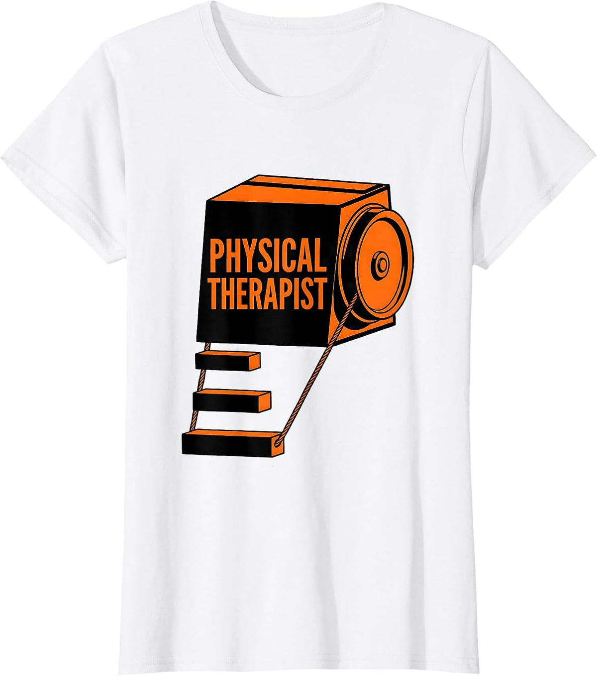 Women's Physical Therapist Geometric Therapy Pulley Design T-Shirt - White