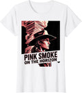 Women's Pink Cowgirl Pink Smoke On The Horizon Design T-Shirt - White