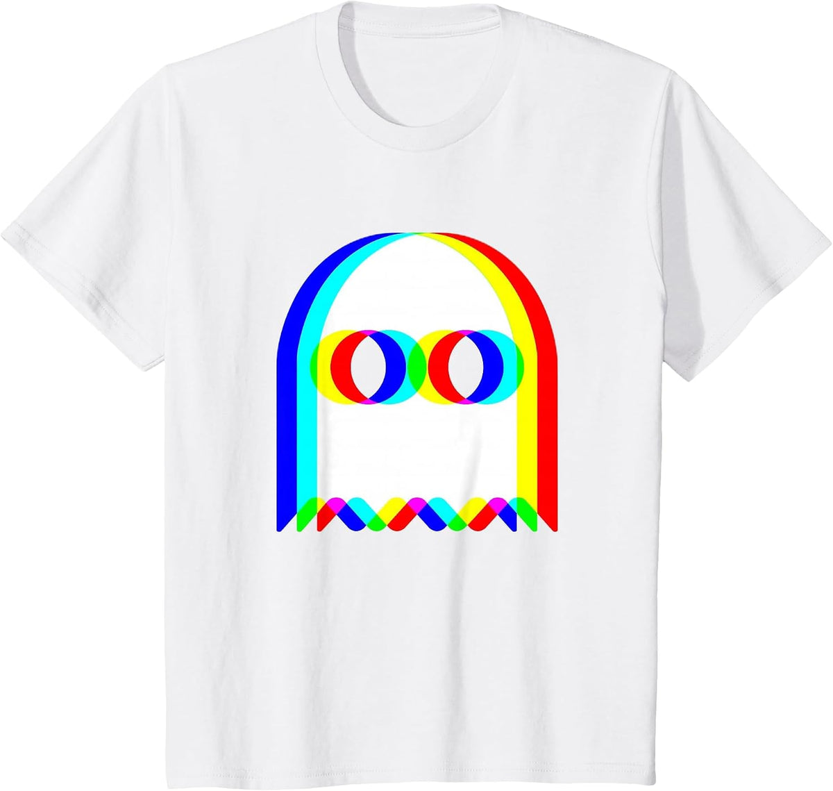 Funny Ghost Trippy Vaporwave Halloween Techno Rave EDM Party T-Shirt - White