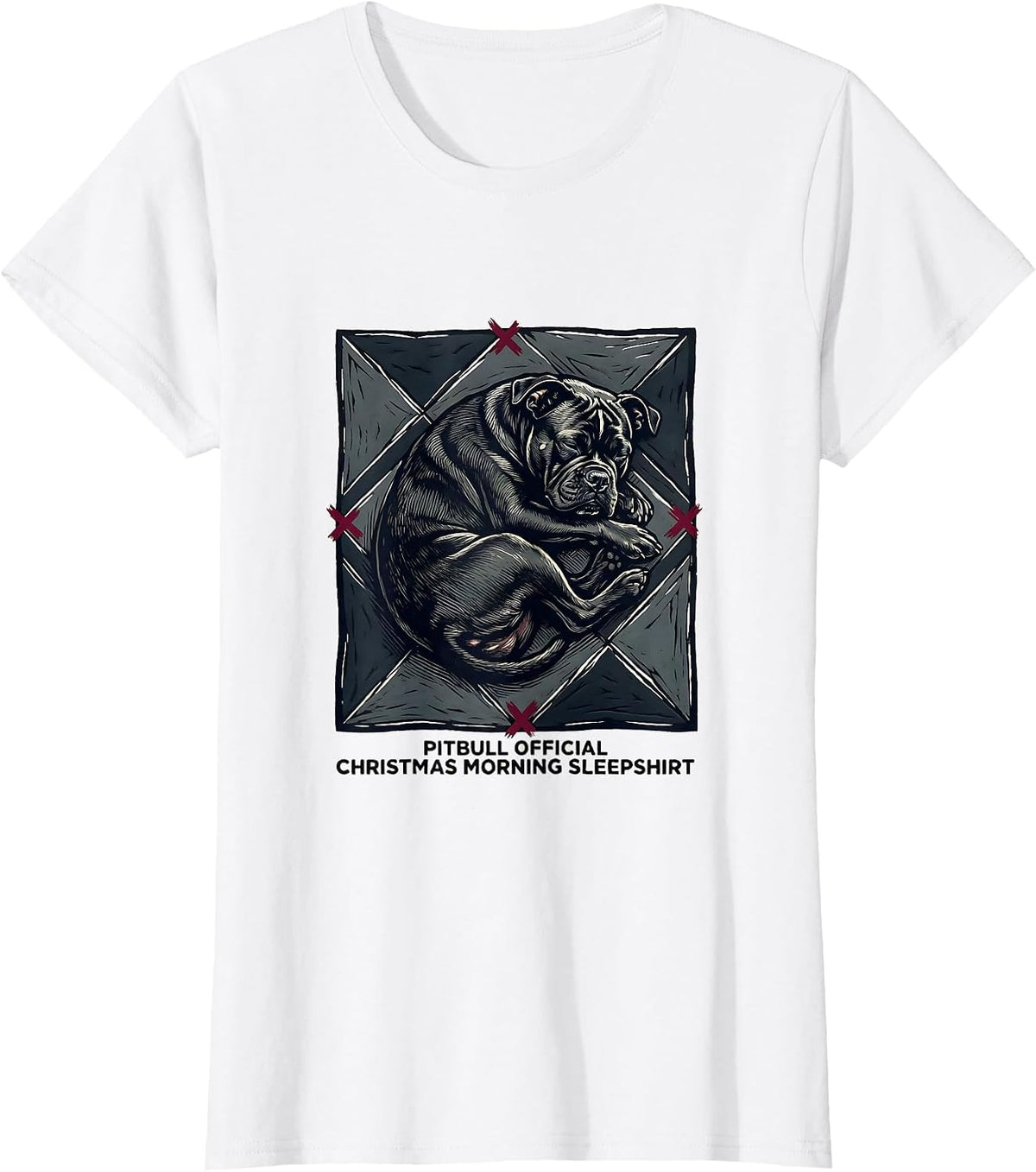 Pitbull Official Christmas Morning Sleepshirt Dog Lover T-Shirt - White