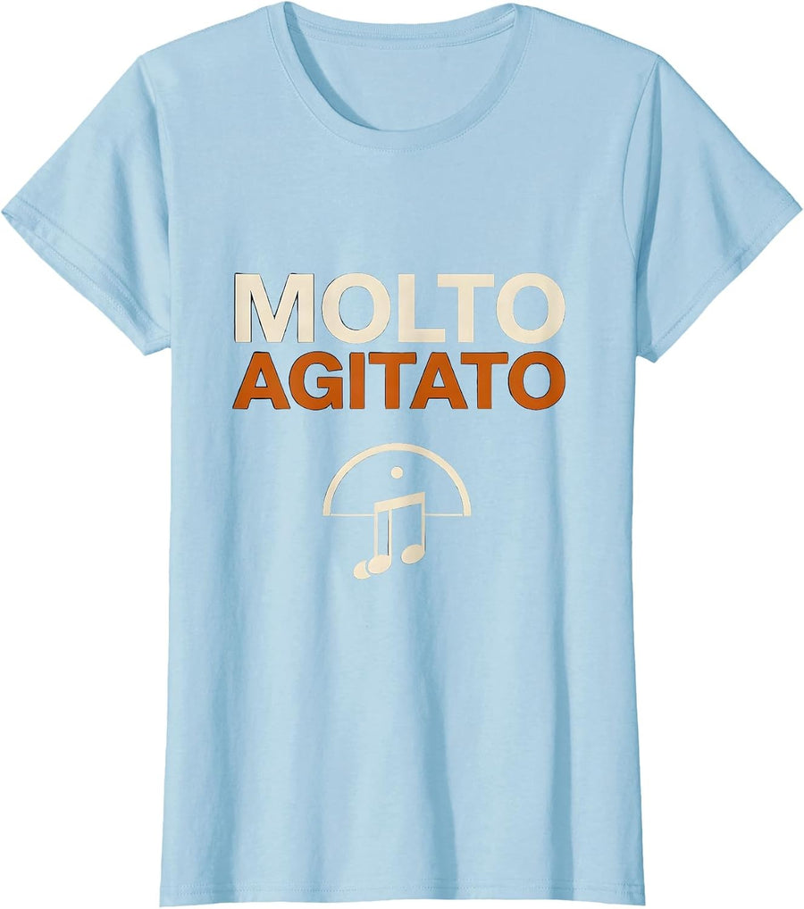 Women's Molto Agitato Editorial Conceptual Music Teacher Halloween T-Shirt - Baby Blue