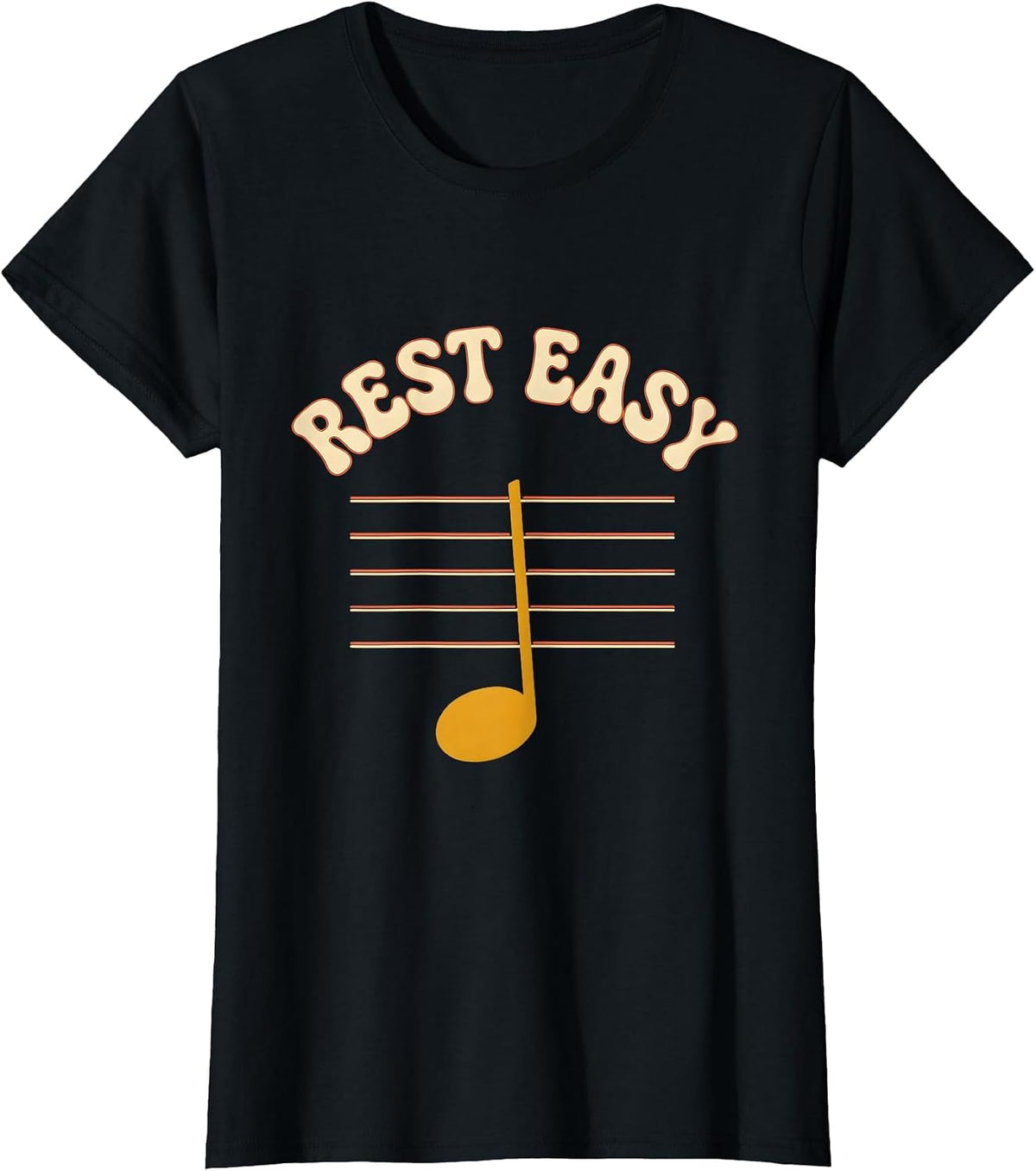 Women's Rest Easy Retro 70s Funny Music Lover Pianist Gift T-Shirt - Black