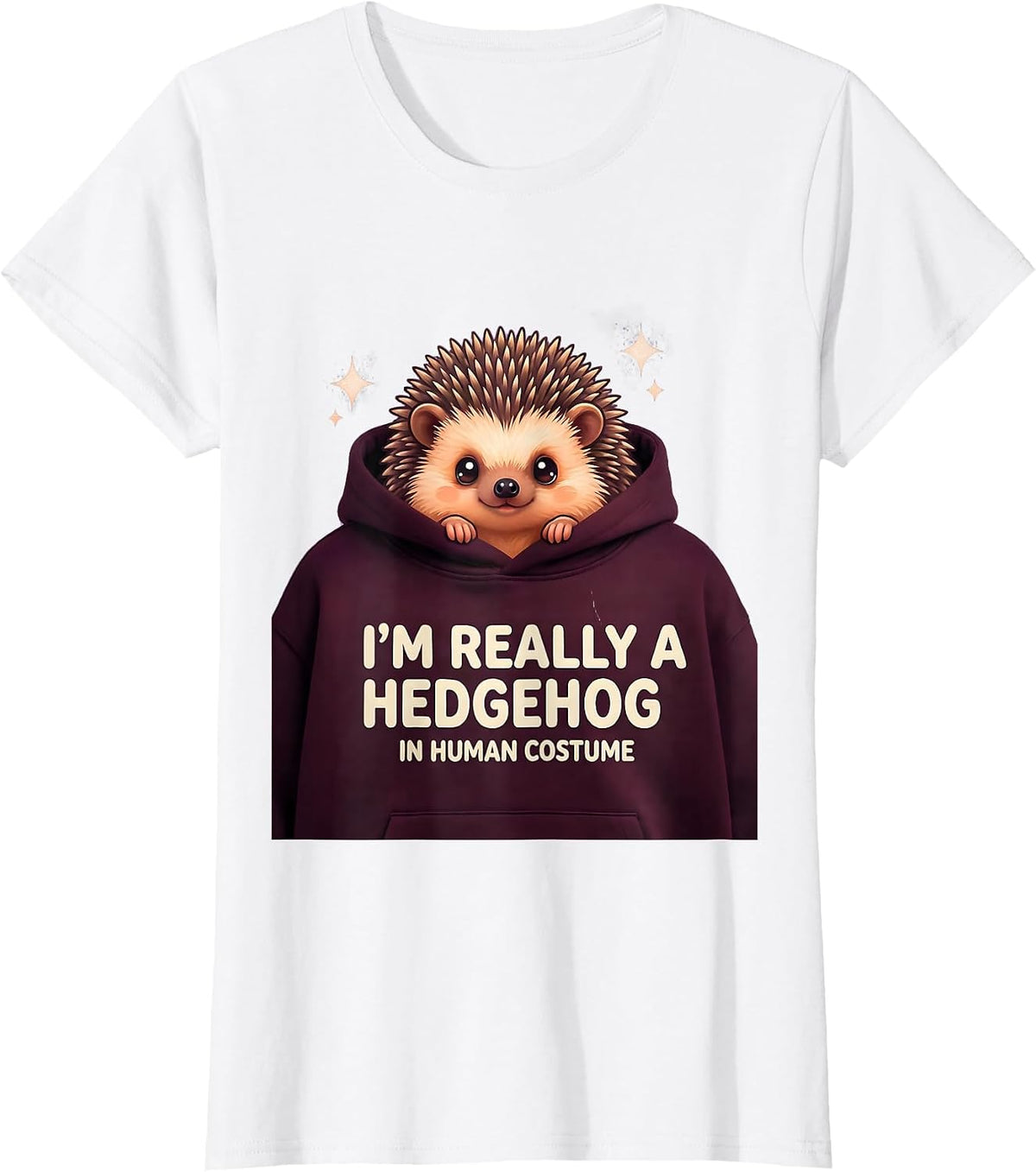 I'm Really A Hedgehog In Human Costume Cute Kawaii Halloween T-Shirt - White