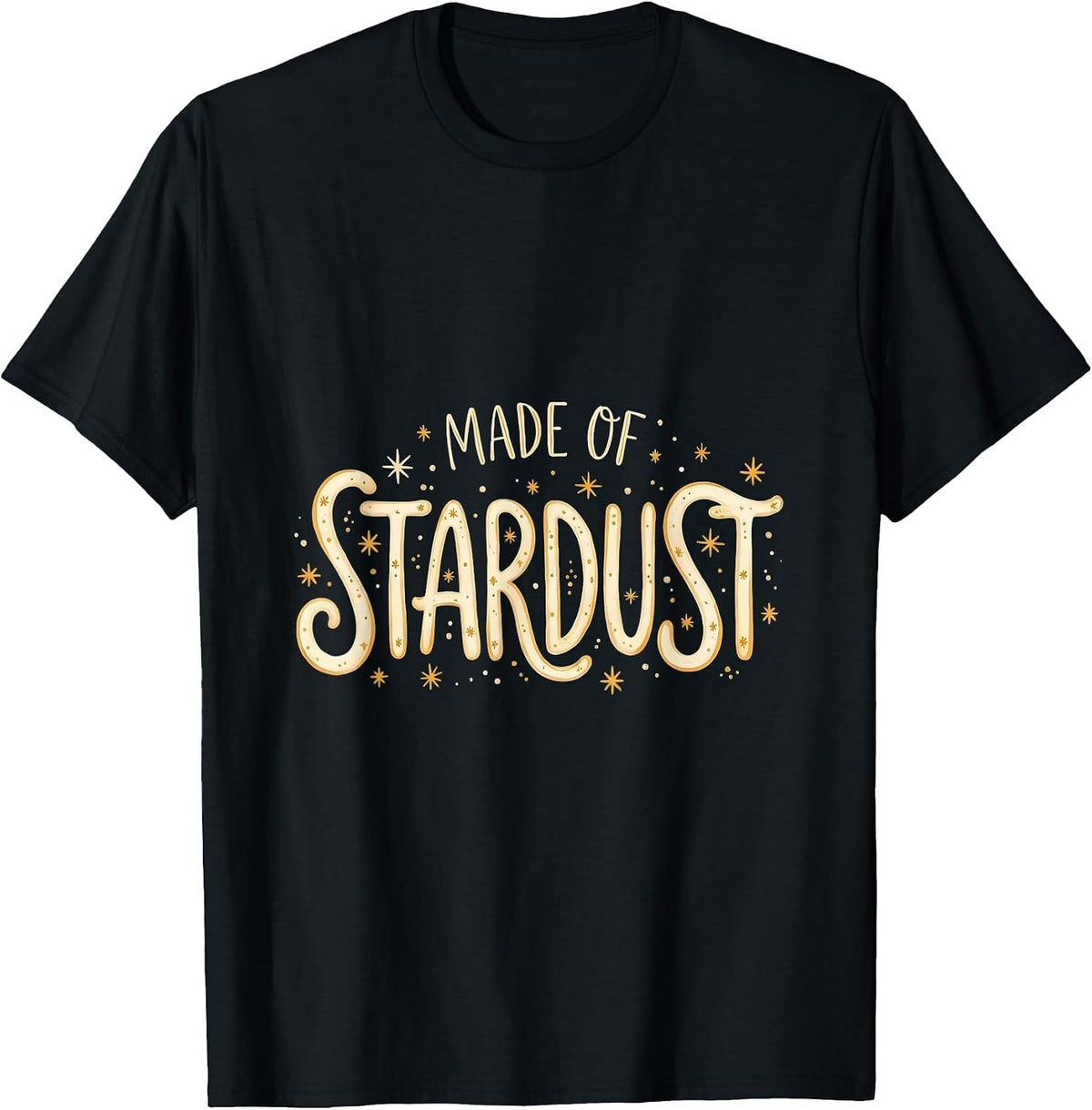 Men's Made of Stardust Cosmic Universe Design T-Shirt - Black
