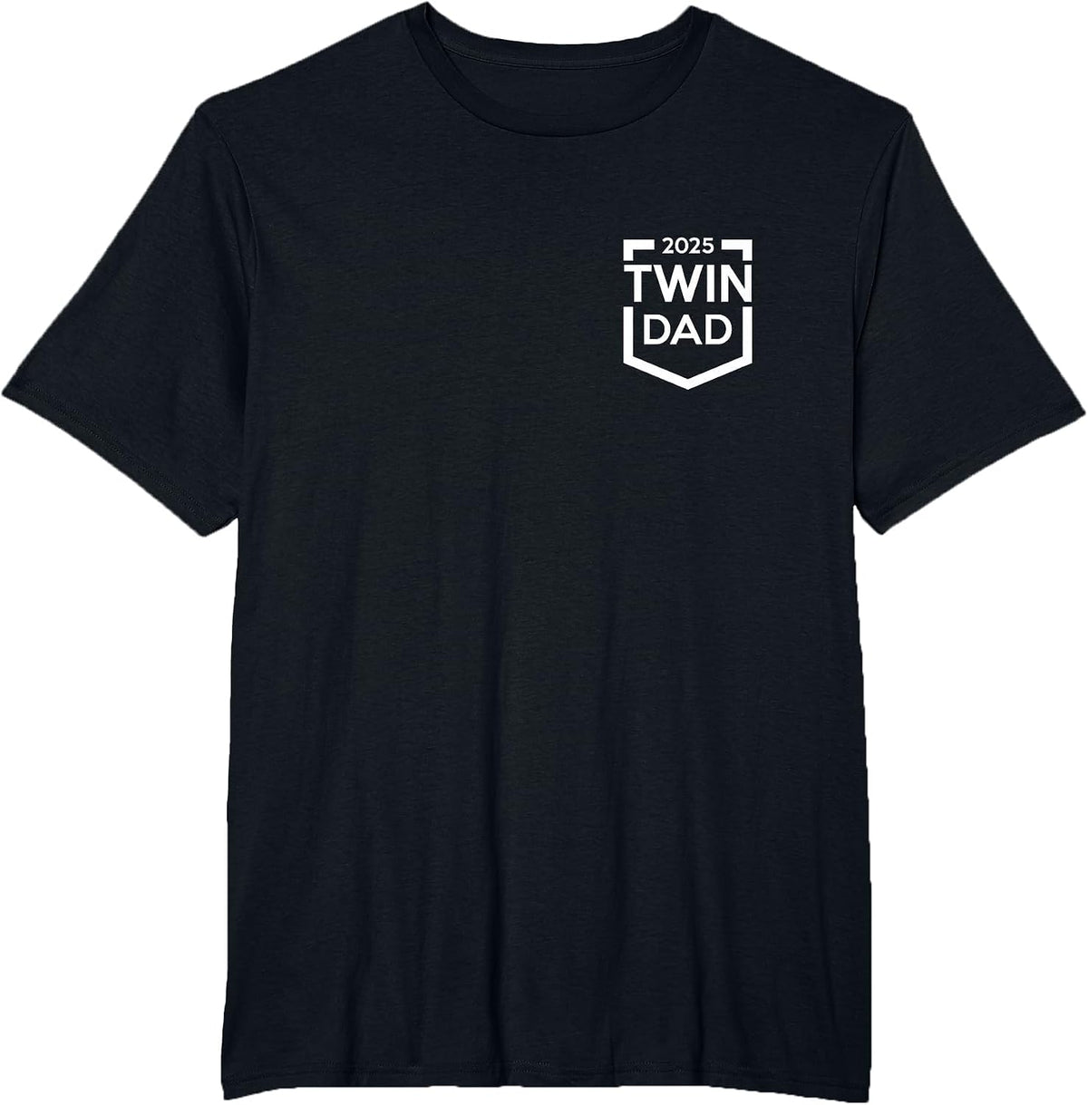 Twin Dad Est 2025 New Father Daddy T-Shirt - Black