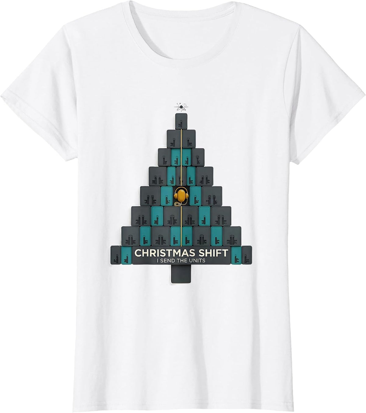 Women's Christmas Shift I Send The Units Funny 911 Dispatcher T-Shirt - White