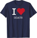 I Heart Goats, I Love Goats T-Shirt - Navy Blue