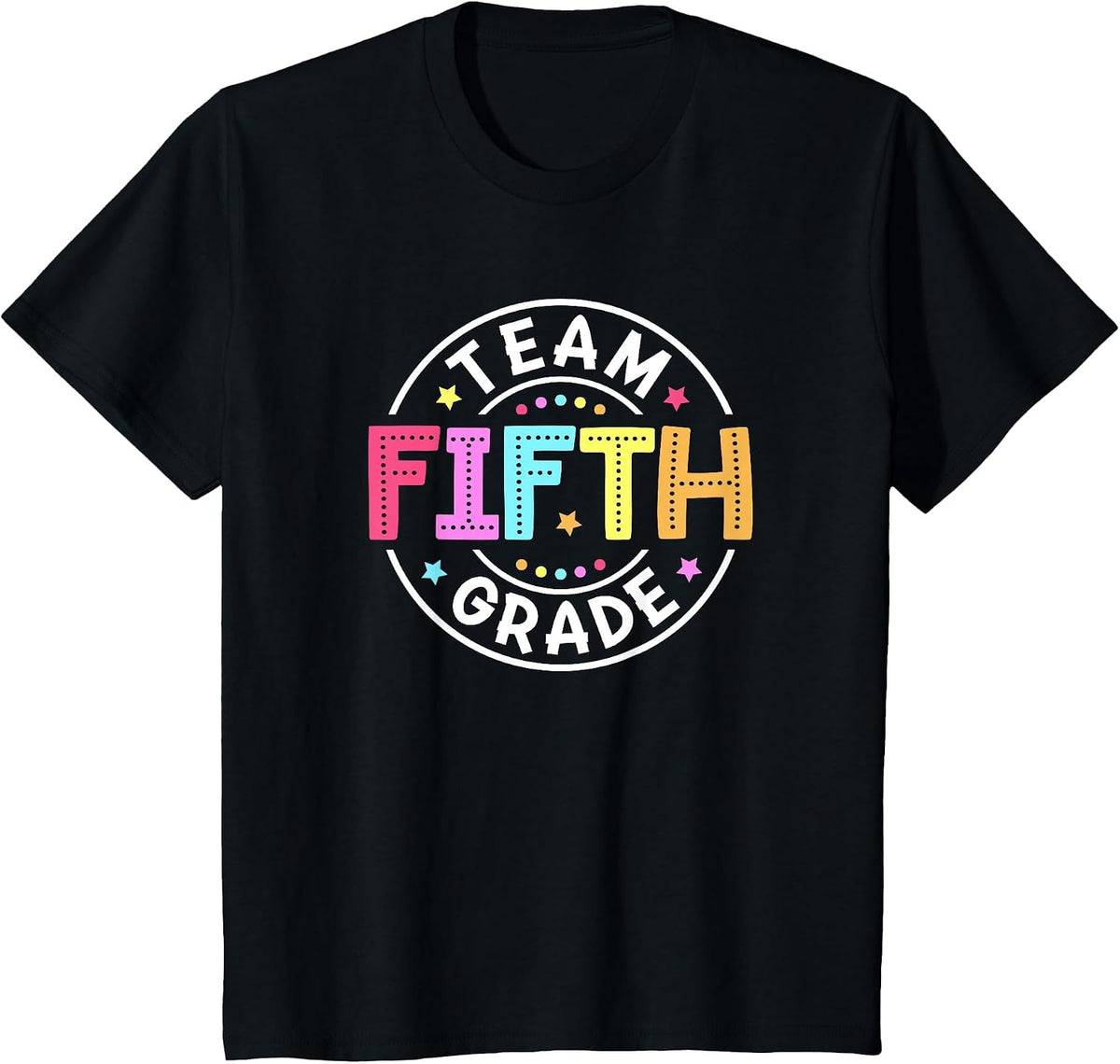 Team Fifth Grade Teacher Back to School 5th Grade Squad Kids T-Shirt - Black