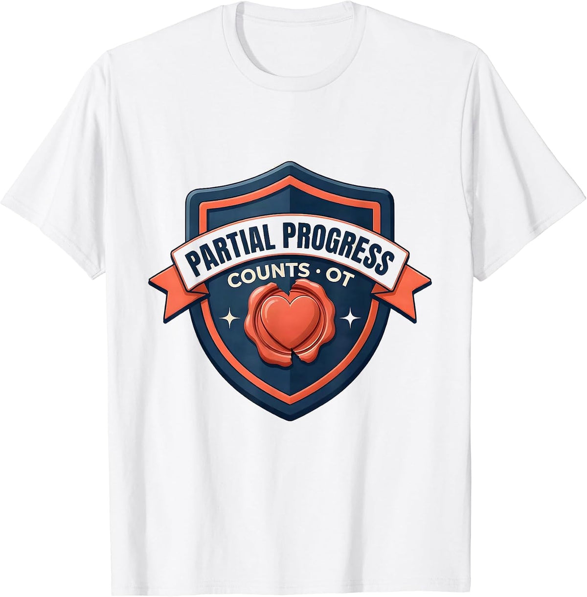 Men's Partial Progress Counts OT Therapist Valentine Candy Heart T-Shirt - White