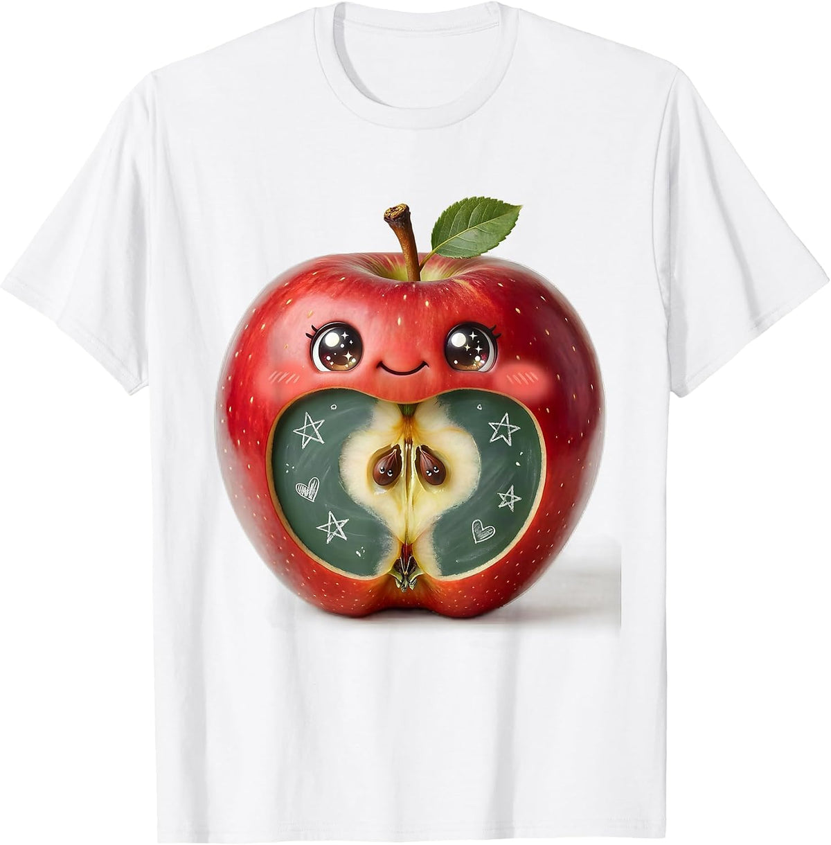 Men's Third Grade Teacher Apple Chalkboard Graphic T-Shirt - White