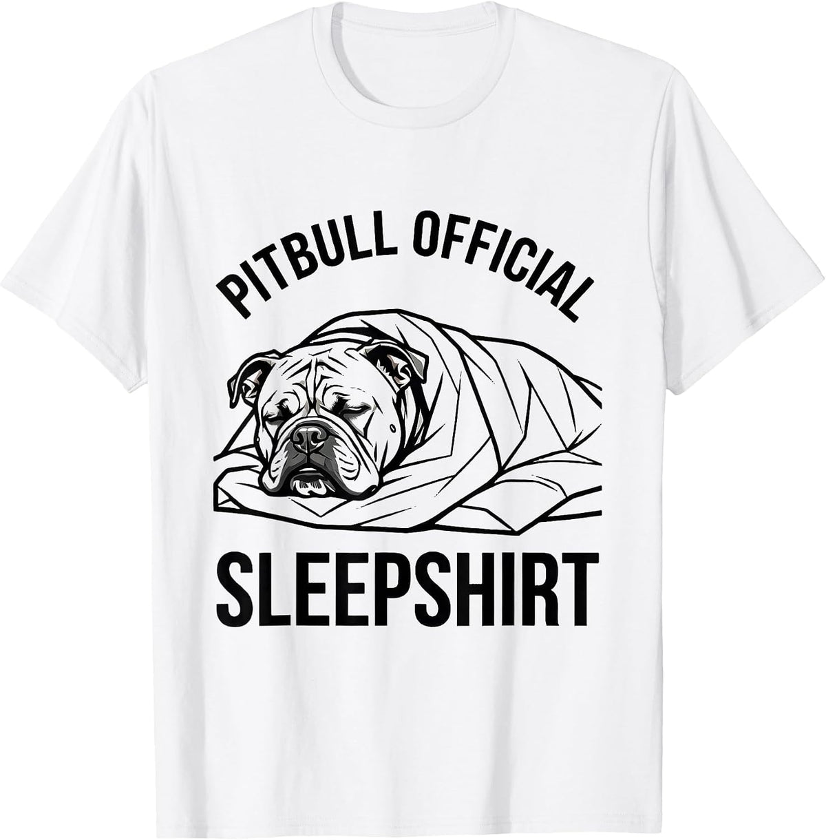 Men's Pitbull Official Sleepshirt Cozy Dog Owner Nightgown T-Shirt - White