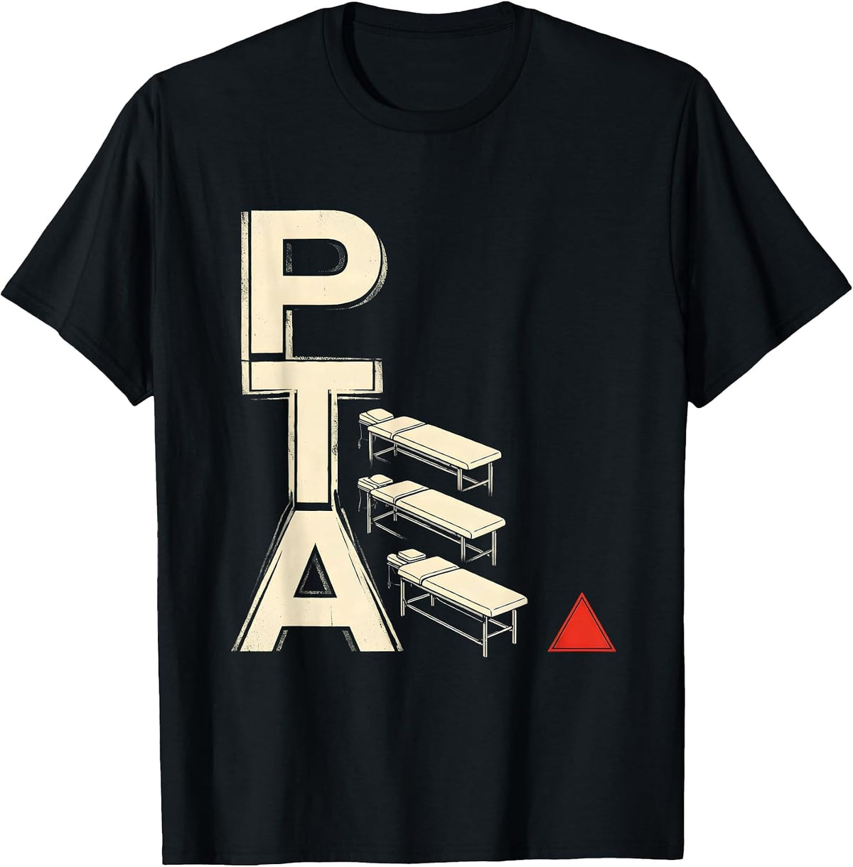 Men's PTA Stencil Graphic Occupational Therapy Physical Therapy OT T-Shirt - Black