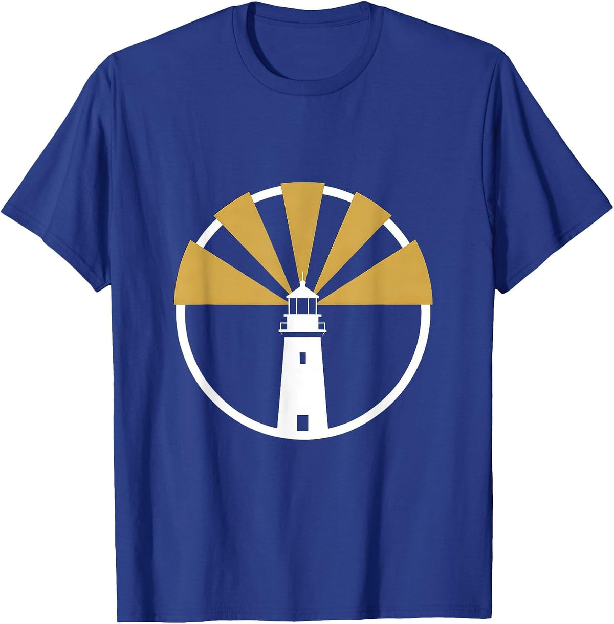 Autism Awareness Lighthouse Rainbow Rays Graphic T-Shirt - Royal Blue