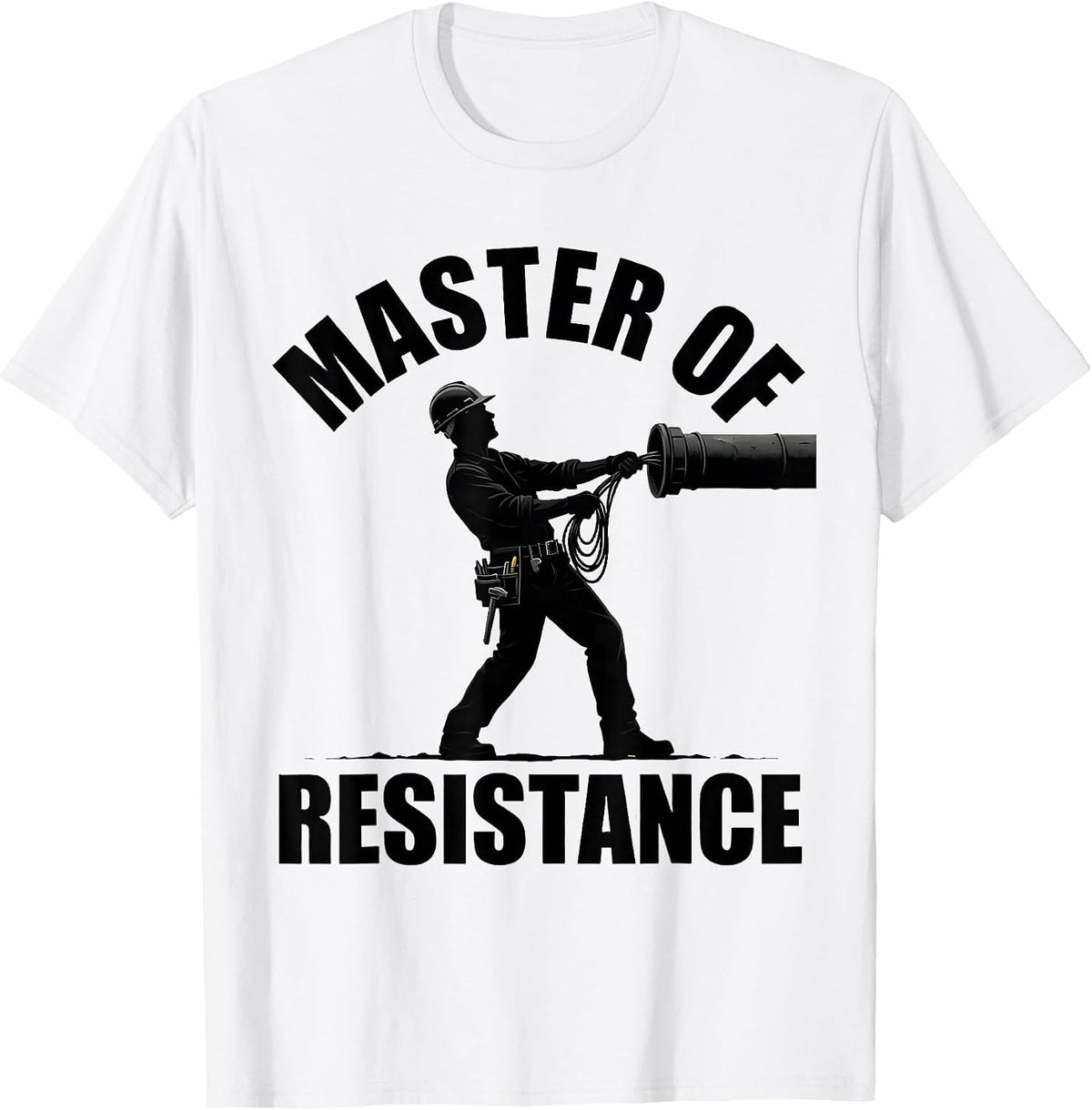 Men's Master Of Resistance Funny Electrician Trade Pride Humor T-Shirt - White