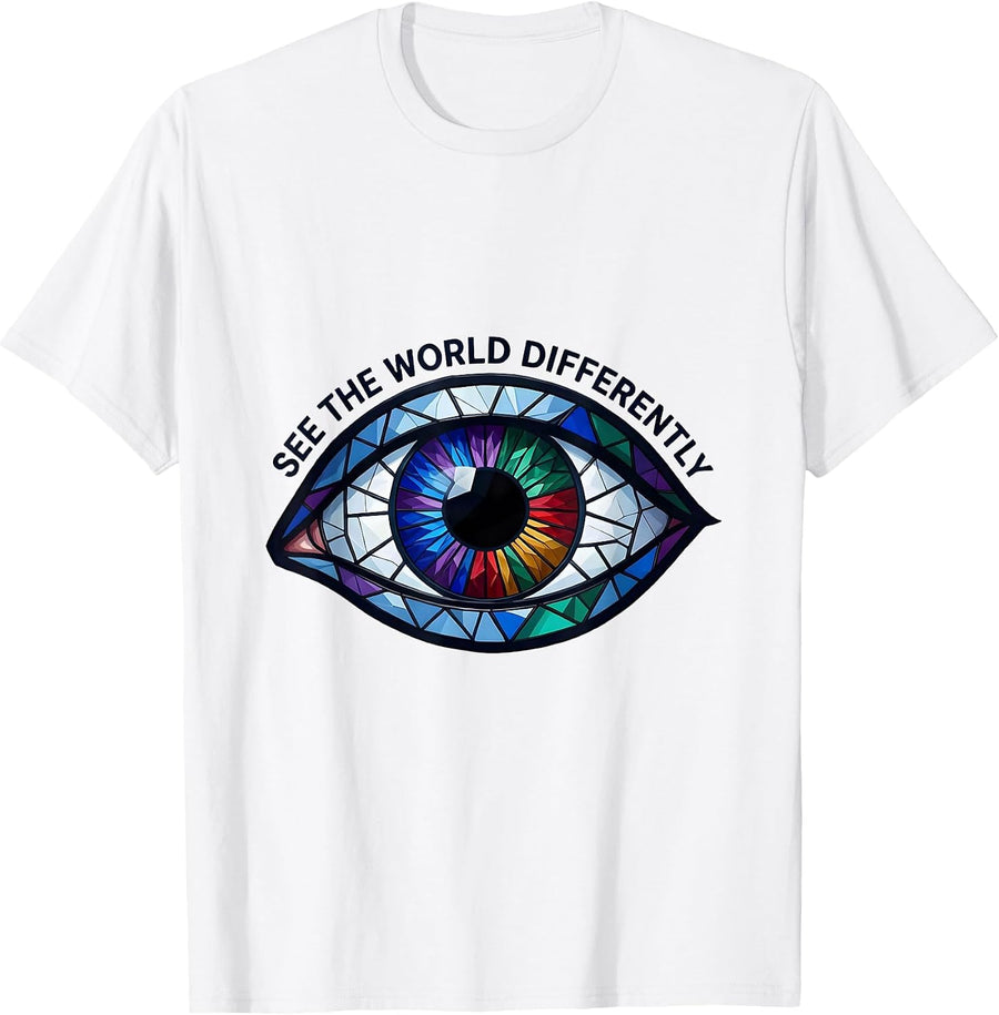 Men's See the World Differently Autism Awareness Design T-Shirt - White