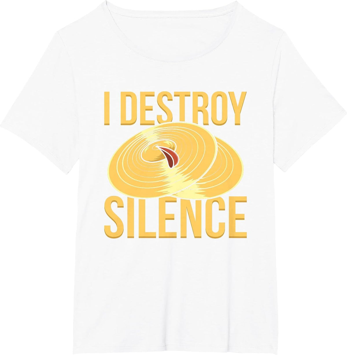 I Destroy Silence Percussion and Cymbal Music T-Shirt - White
