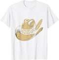 Men's Cowboy Hat Feather Snakeskin Band Western Design T-Shirt - White
