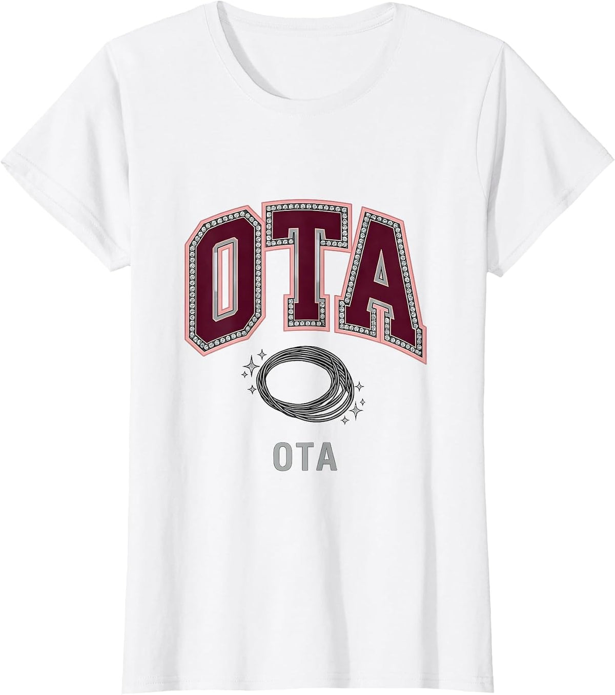 OTA Sparkle Varsity OT Physical Therapy Therapist Pride T-Shirt - White