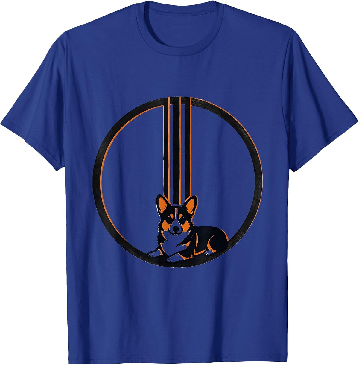 Men's Corgi Minimalist Breed Lover Retro Humor T-Shirt - Royal Blue