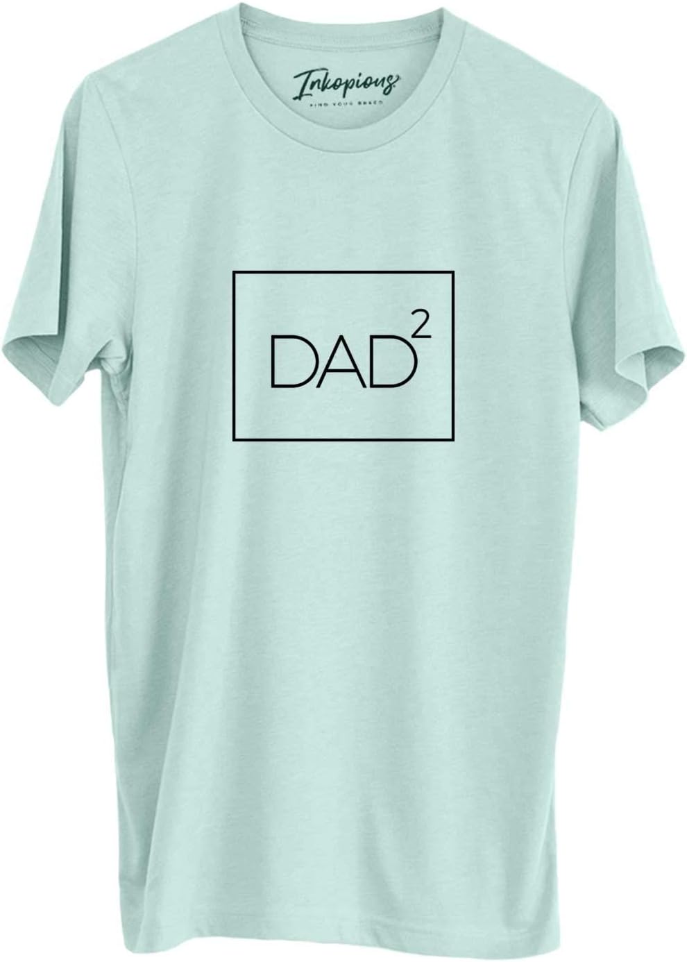 Dad2 Squared T-Shirt - Gift for New Dad of 2- Unisex Crewneck Small Grey - Heather Sage Crewneck