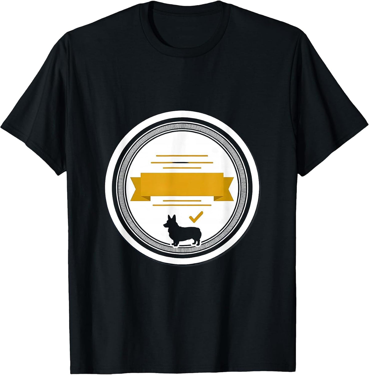 Men's Official Seal Corgi Dog Lover Sticker Humor T-Shirt - Black
