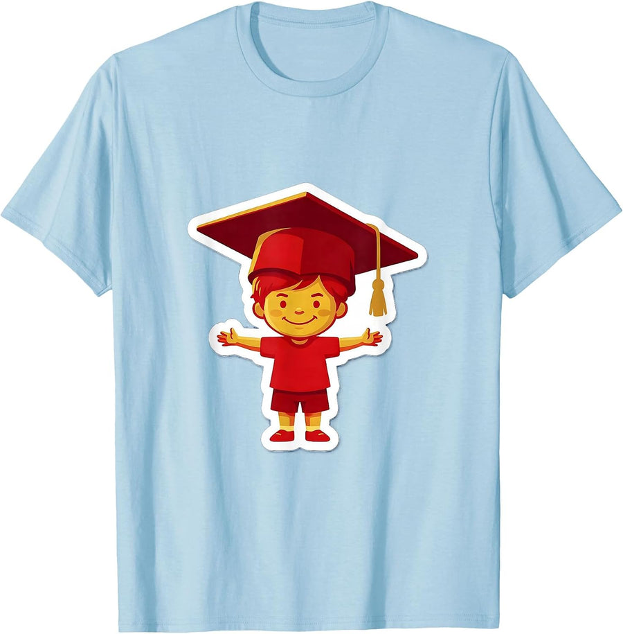 Men's Sped Teacher Graduation Cap Kid Illustration T-Shirt - Baby Blue